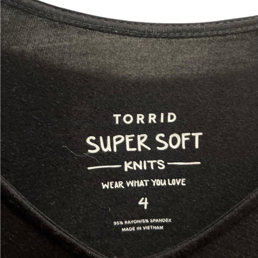 Torrid Super Soft Babydoll Tunic Top Black Size 4 - Picture 4 of 5